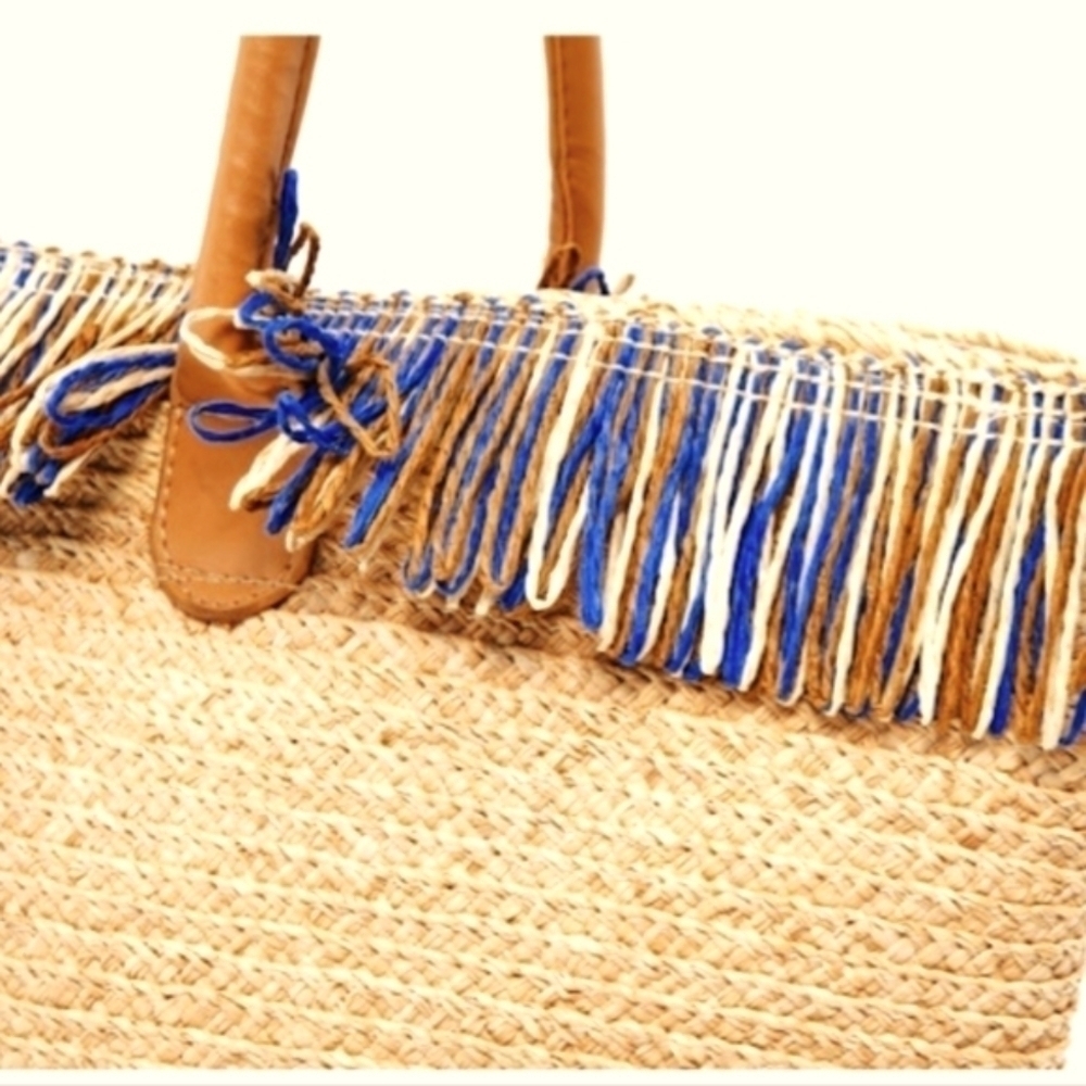 Bahia Tote Bag Raffia Large Vacay Beach Shoulder Bags Organic Purse - Picture 5 of 9